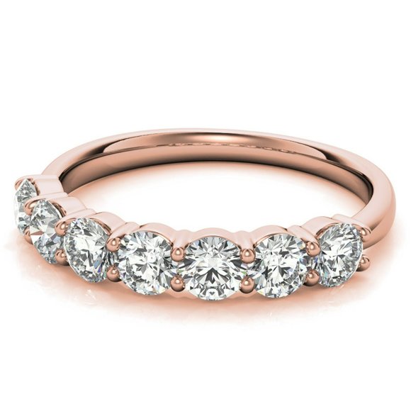 7-Stone Round Moissanite Shared-Prong Ring (3.5mm, 0.15ct) - Picture 9 of 16